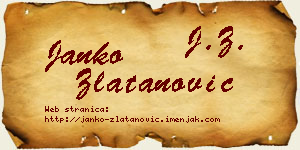 Janko Zlatanović vizit kartica